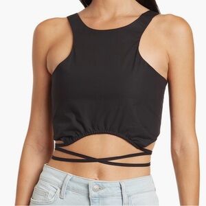 Elodie Front Tie Racer Crop Top